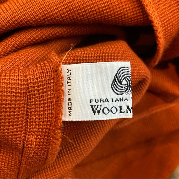 LUISA SPAGNOLI Wool Coatigan Burnt Orange Toggle Cardigan Jacket Small - Picture 9 of 9